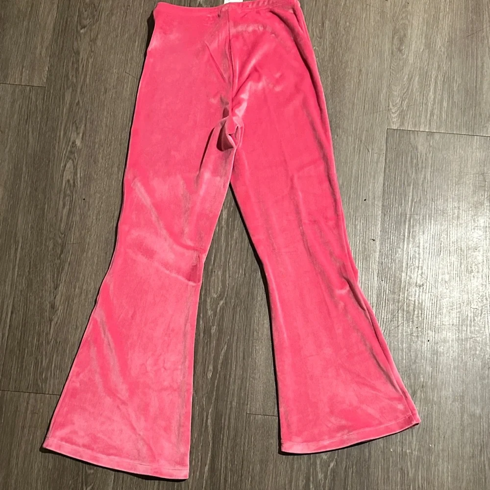 Adidas Velvet Pink Flared Pants - Picture 2 of 6